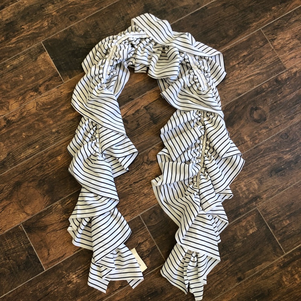 Ruched White Scarf